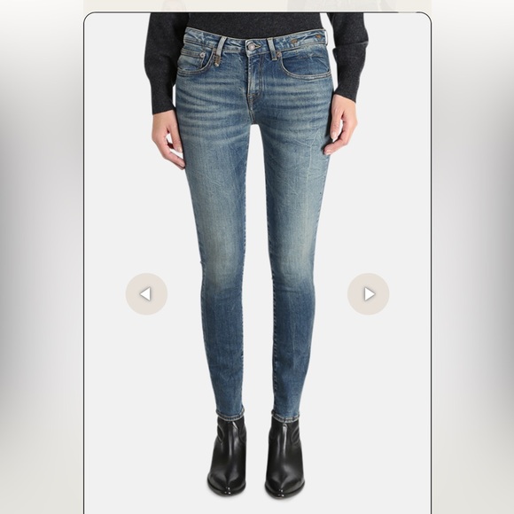 R13 Alison Skinny Jean👖 Howell Indigo 27 ~ NEW! MSRP $380 ~ Made in Italy 🇮🇹 - Picture 12 of 15